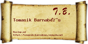 Tomasik Barnabás névjegykártya